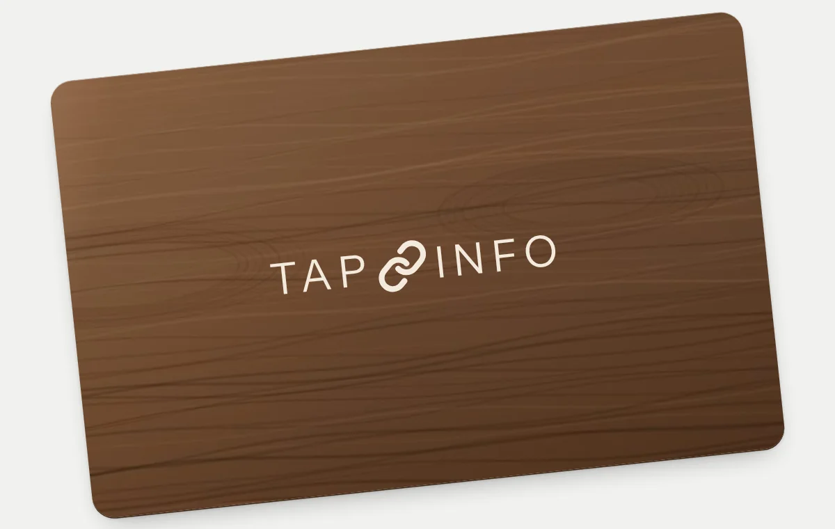 Wood TapInfo card, rendered